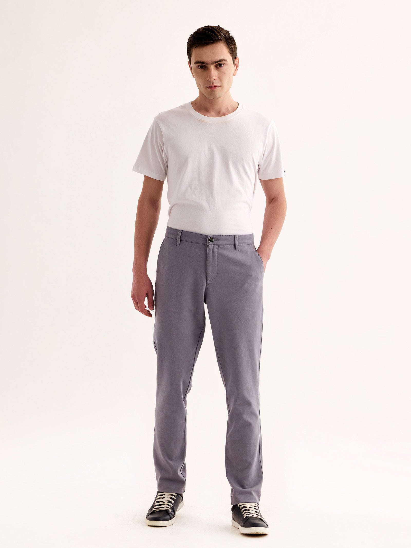 Grey Stretch Slim Fit Trouser