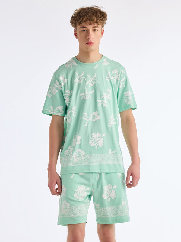 Green Printed Pure Cotton Co-Ords