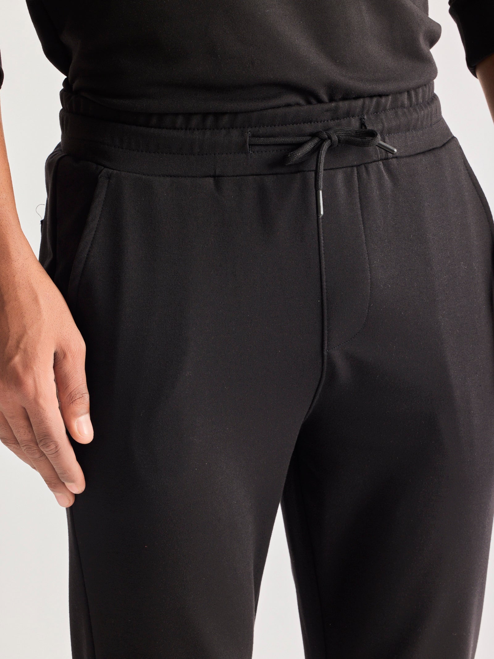 Black Solid Stretch Co-Ords