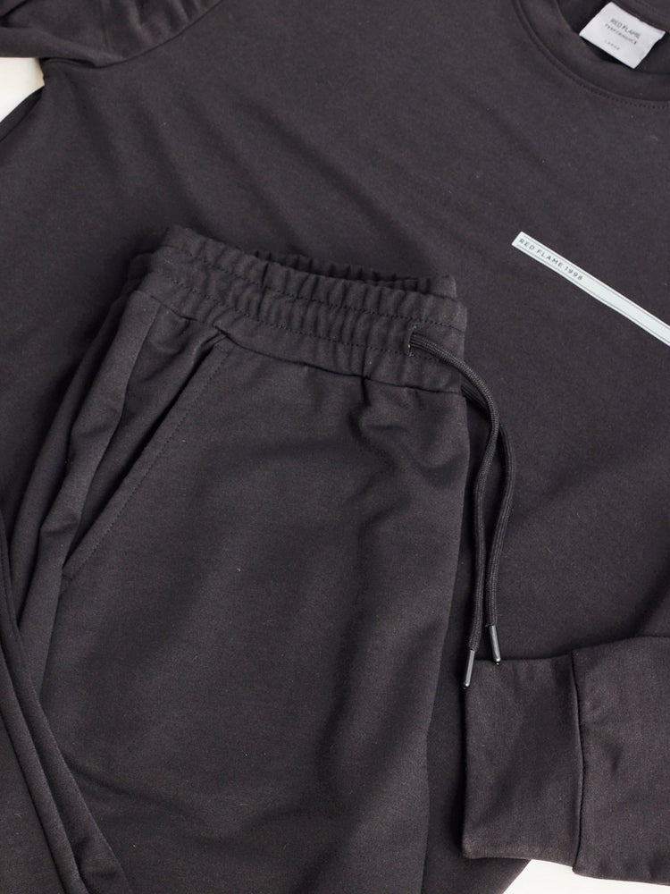 Black Solid Stretch Co-Ords