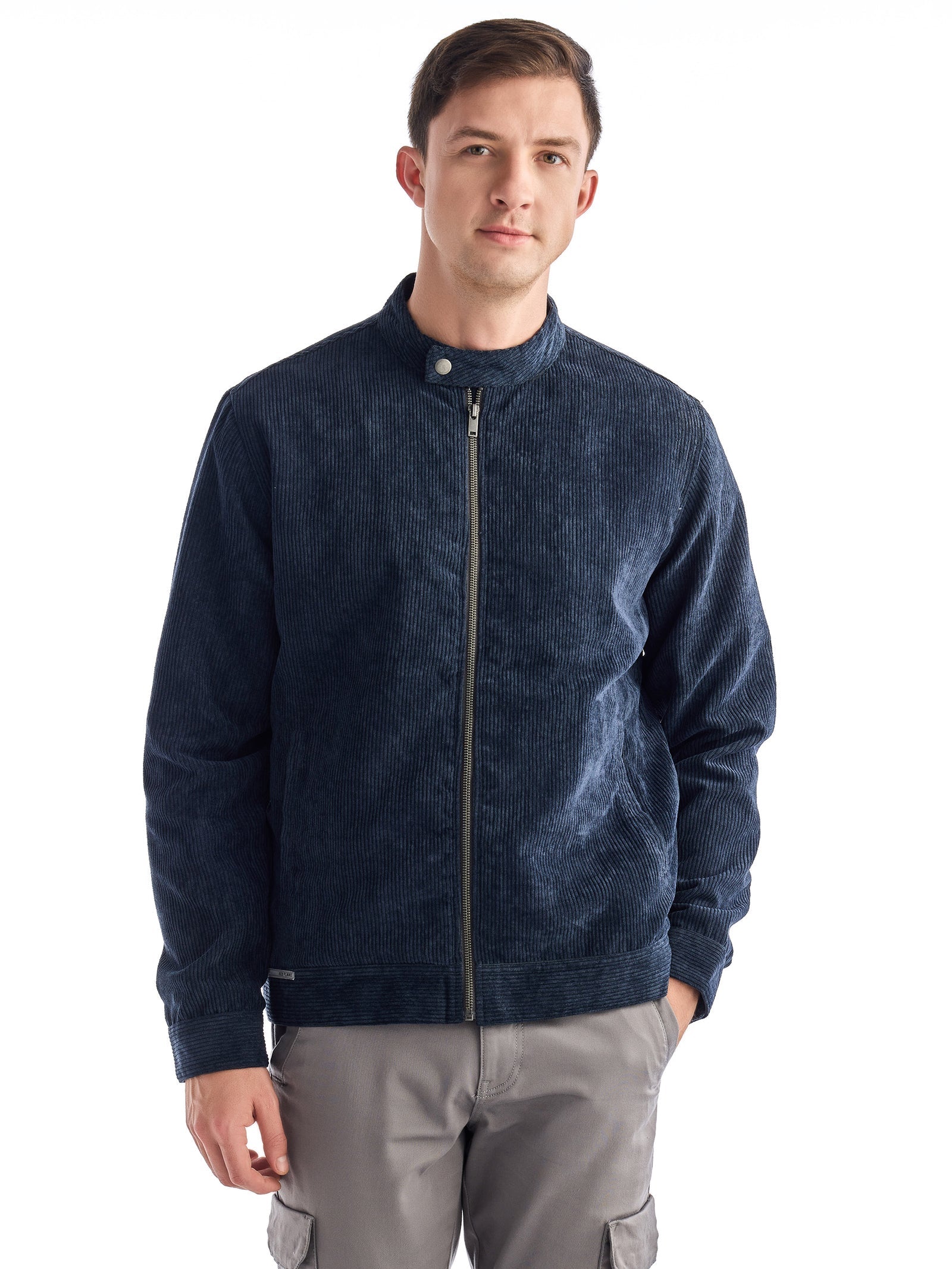 Buy Navy Corduroy Jacket for Men Online - Red Flame