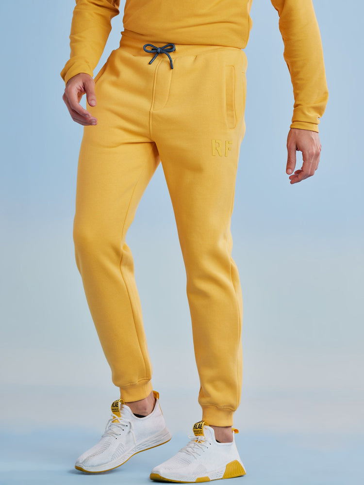 Yellow Fleece Solid Joggers