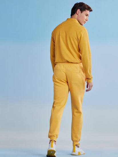 Yellow Fleece Solid Joggers