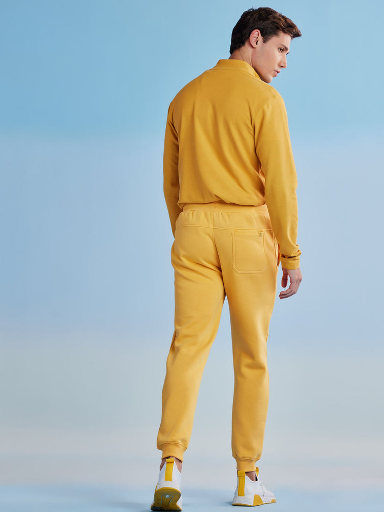 Yellow Fleece Solid Joggers