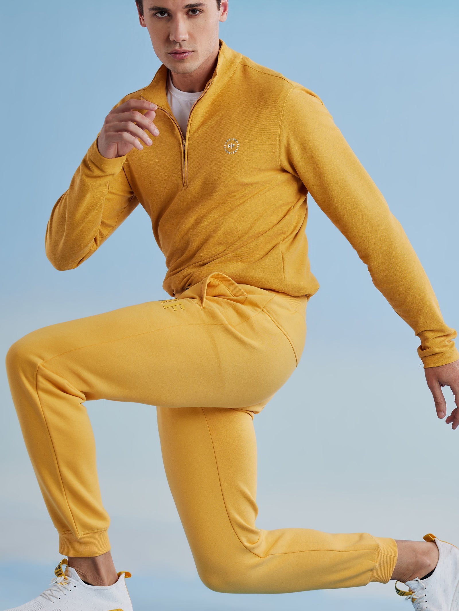 Yellow Fleece Solid Joggers