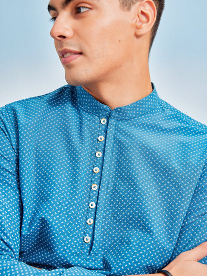 Blue Printed Kurta