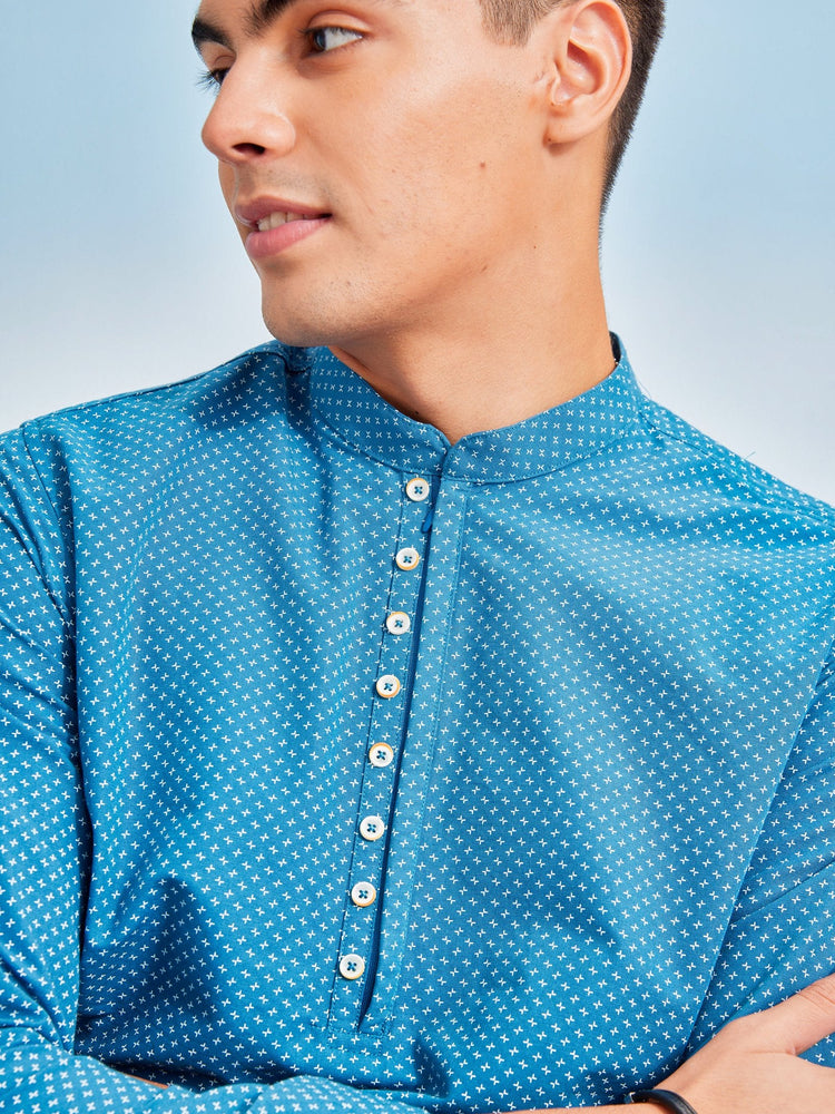 Blue Printed Kurta