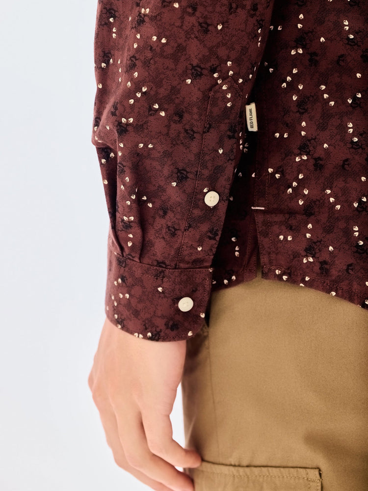 Brown Printed Kurta