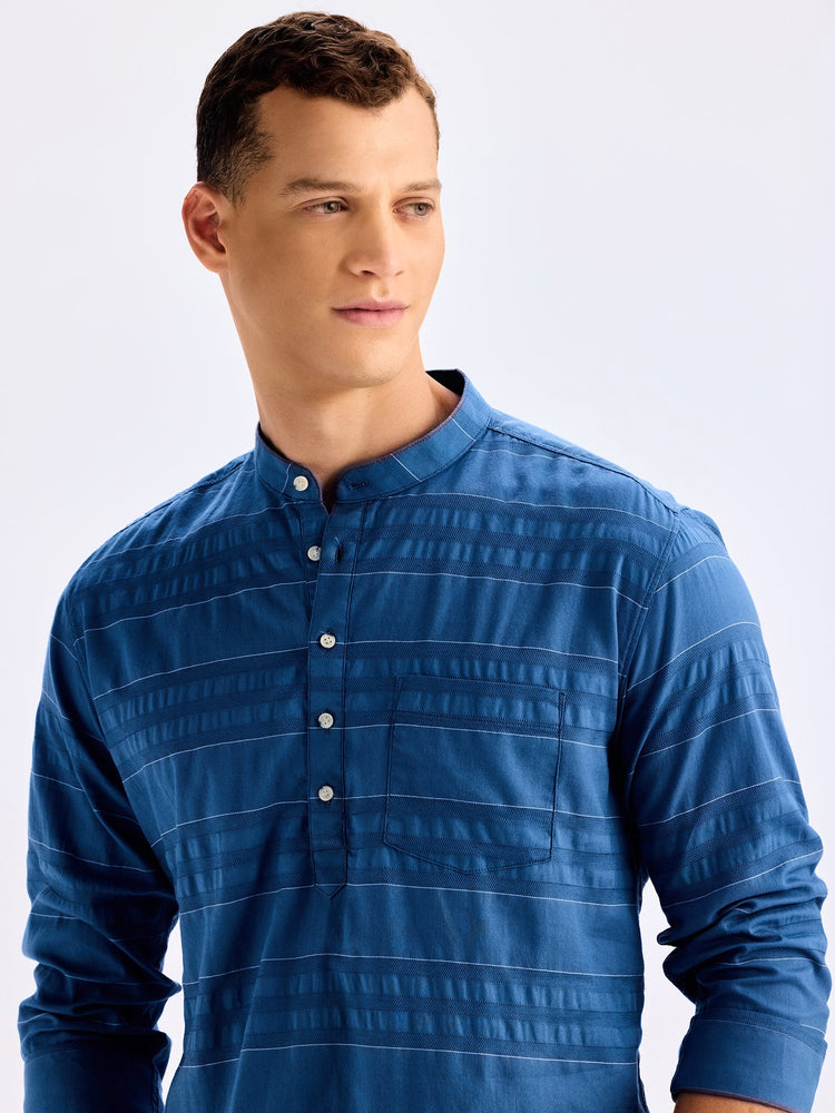 Blue Striped Kurta