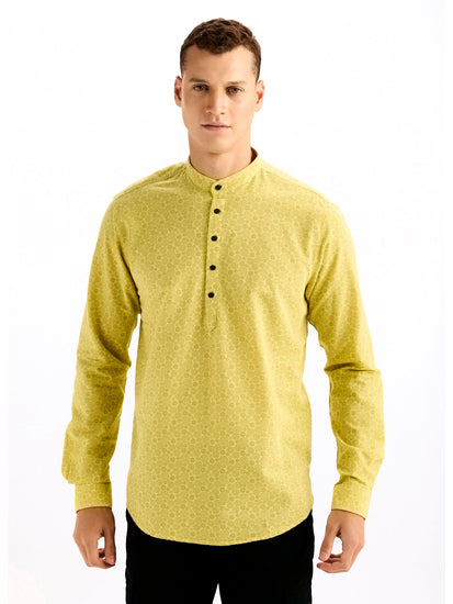 Yellow Printed Kurta