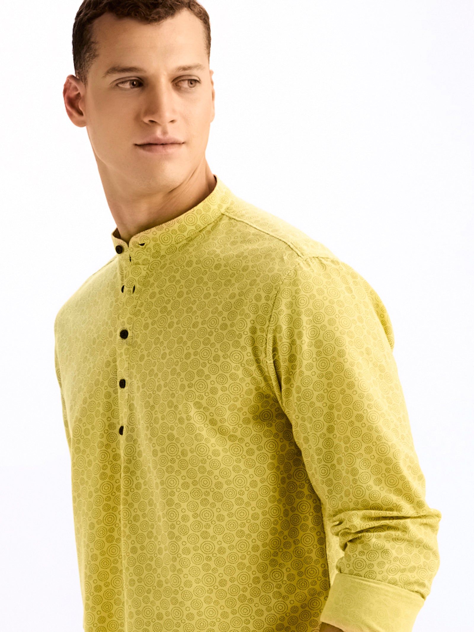 Yellow Printed Kurta