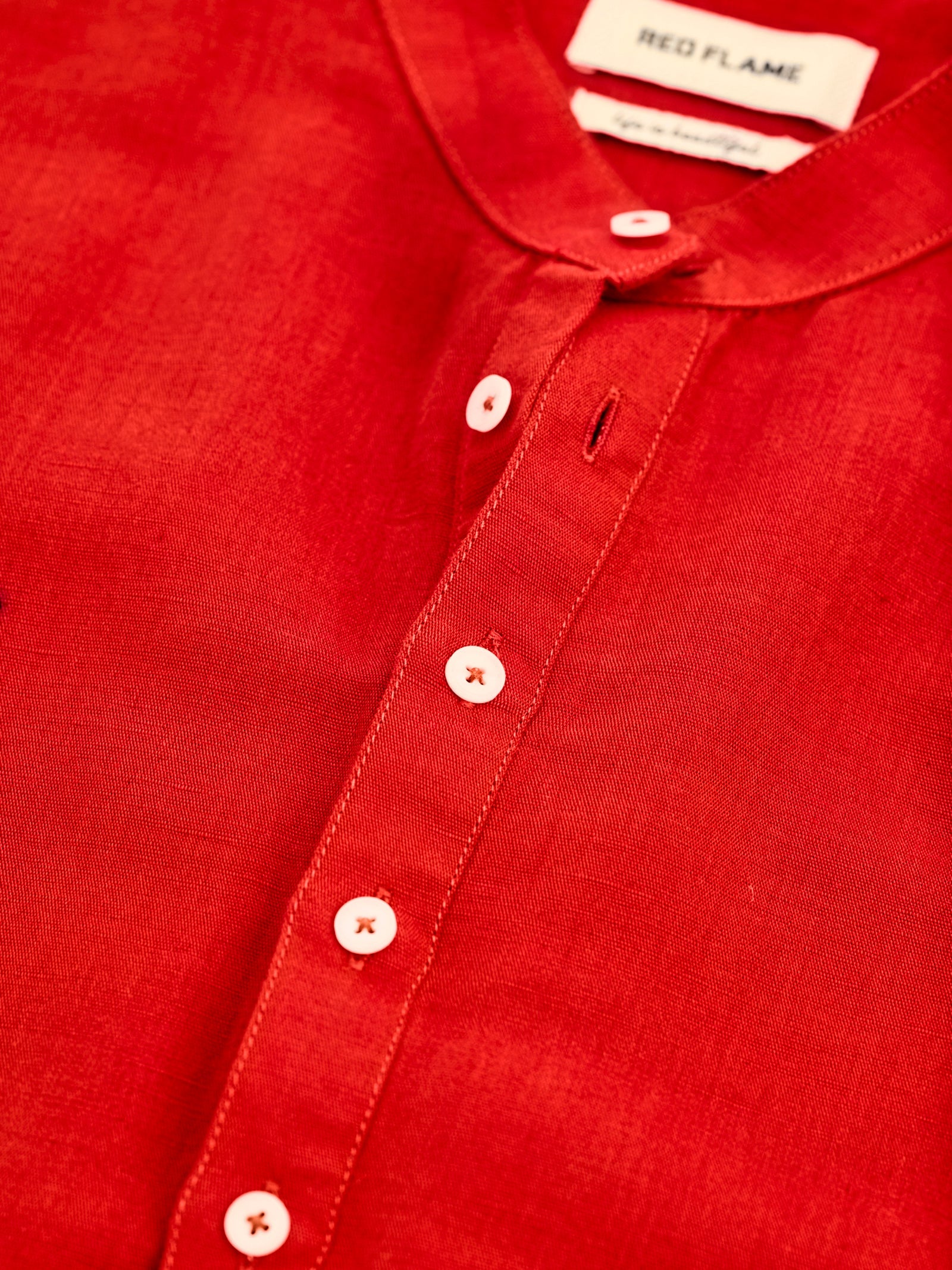 Red Linen Kurta