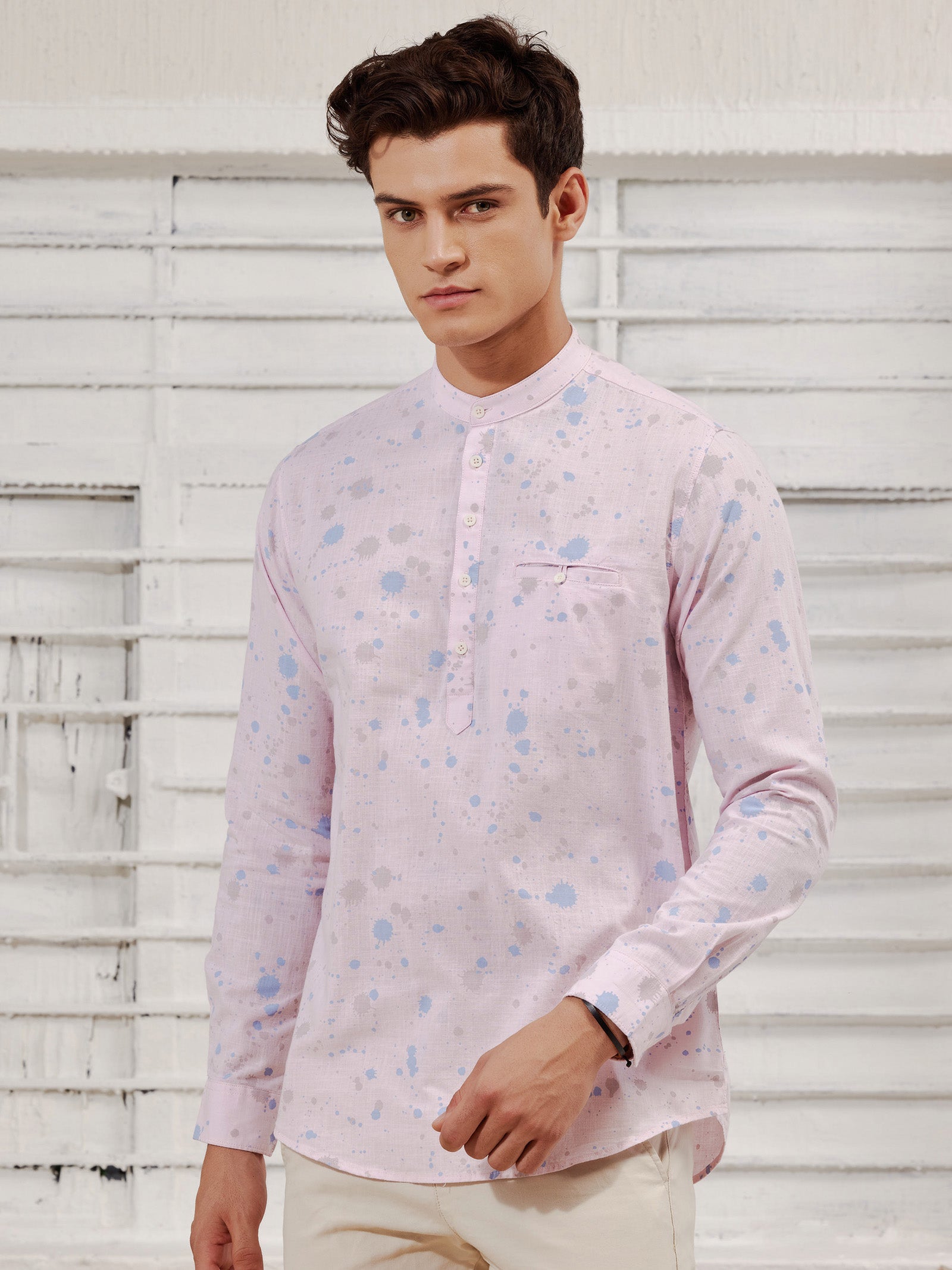 Pink Printed Kurta