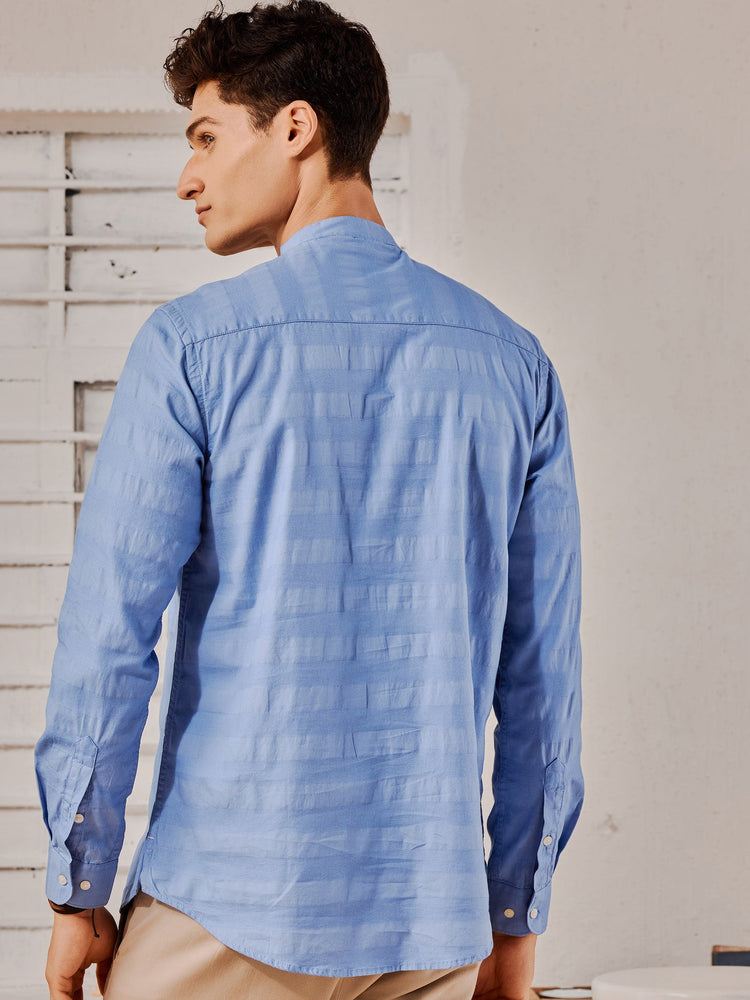 Blue Textured Kurta