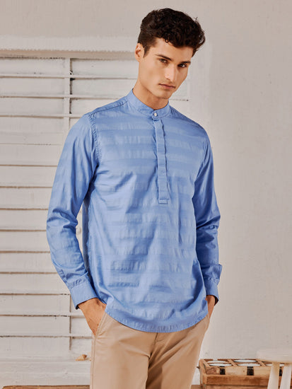 Blue Textured Kurta