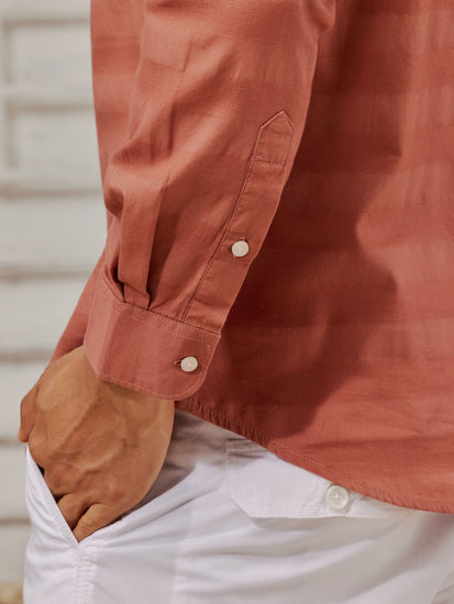 Orange Textured Kurta