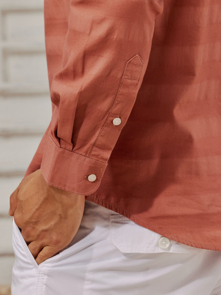 Orange Textured Kurta