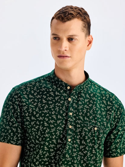 Green Printed Kurta