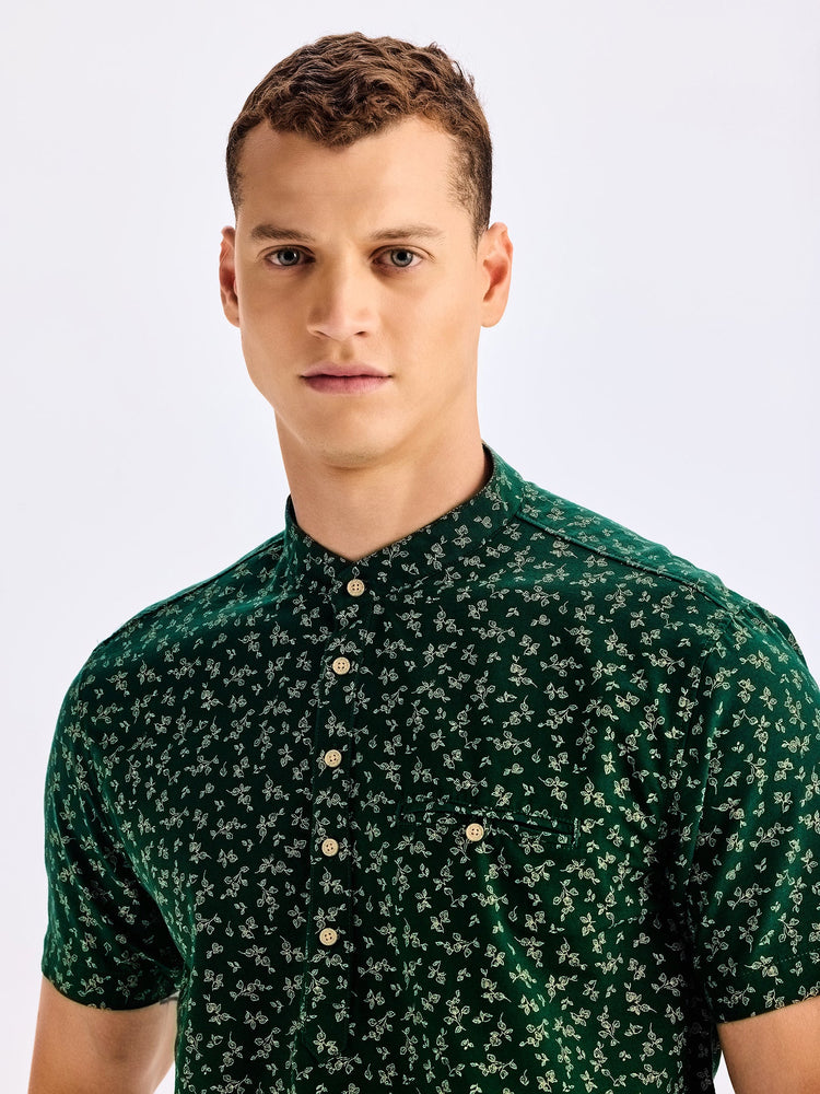 Green Printed Kurta