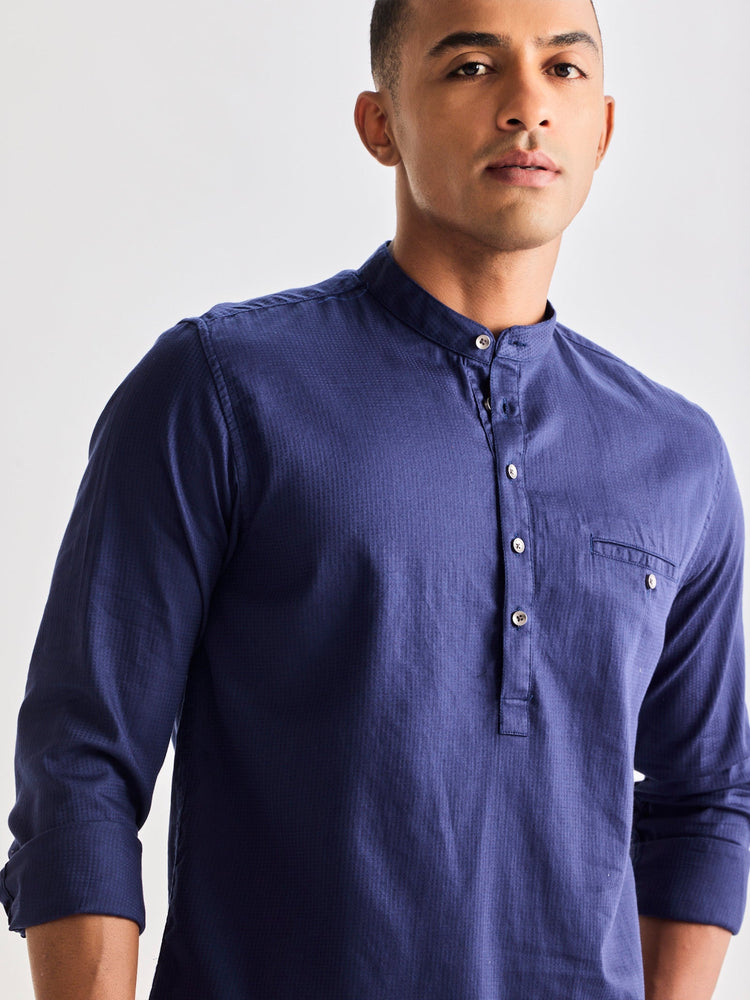 Navy Pure Cotton Kurta