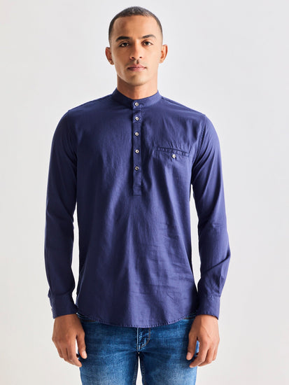 Navy Pure Cotton Kurta