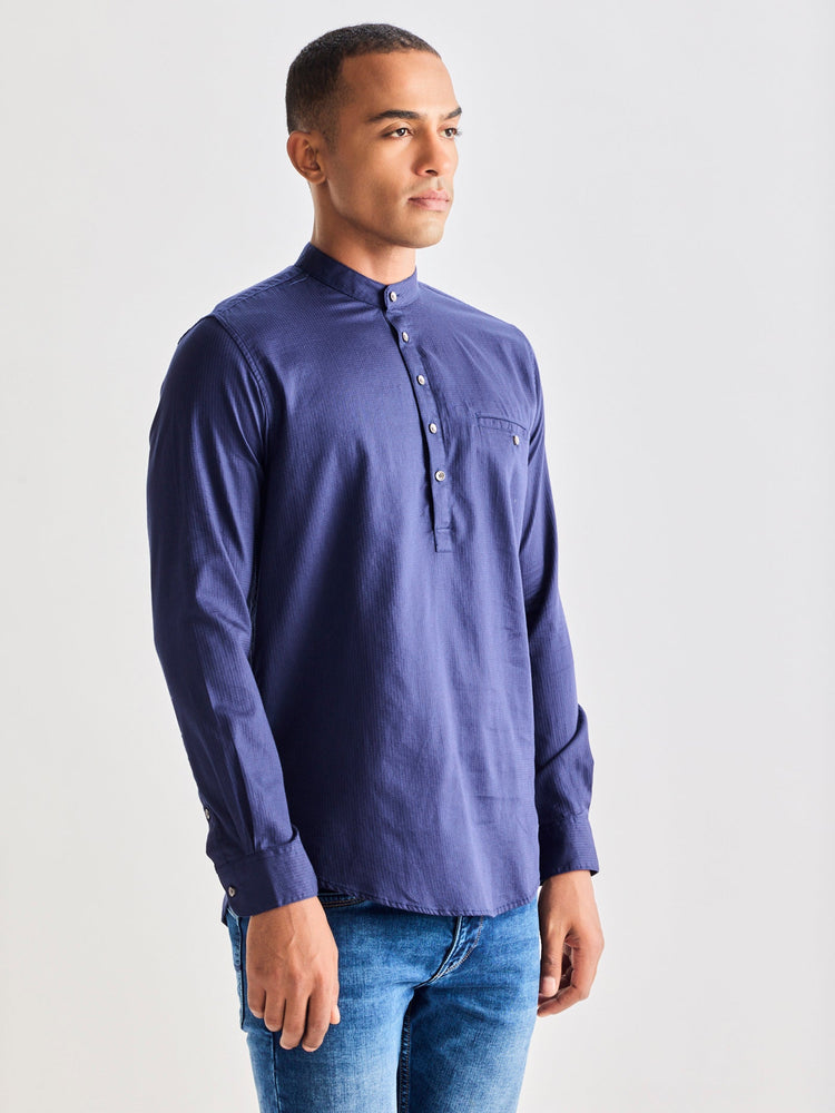 Navy Pure Cotton Kurta