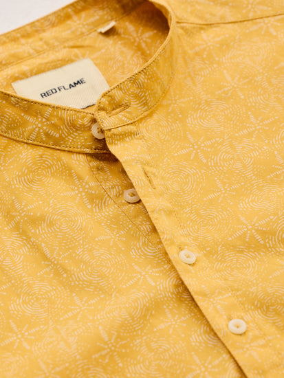 Yellow Printed Kurta