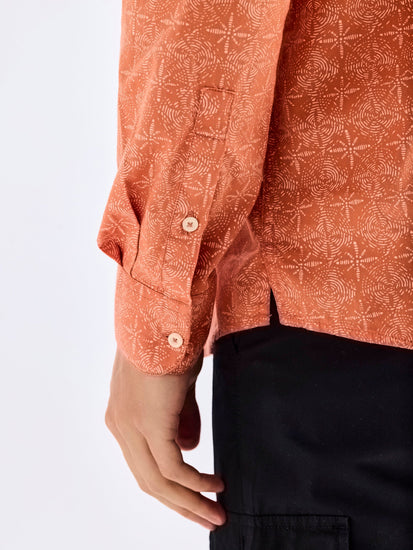 Orange Printed Kurta