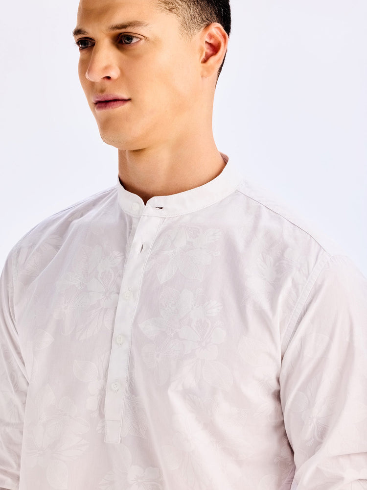 White Printed Kurta