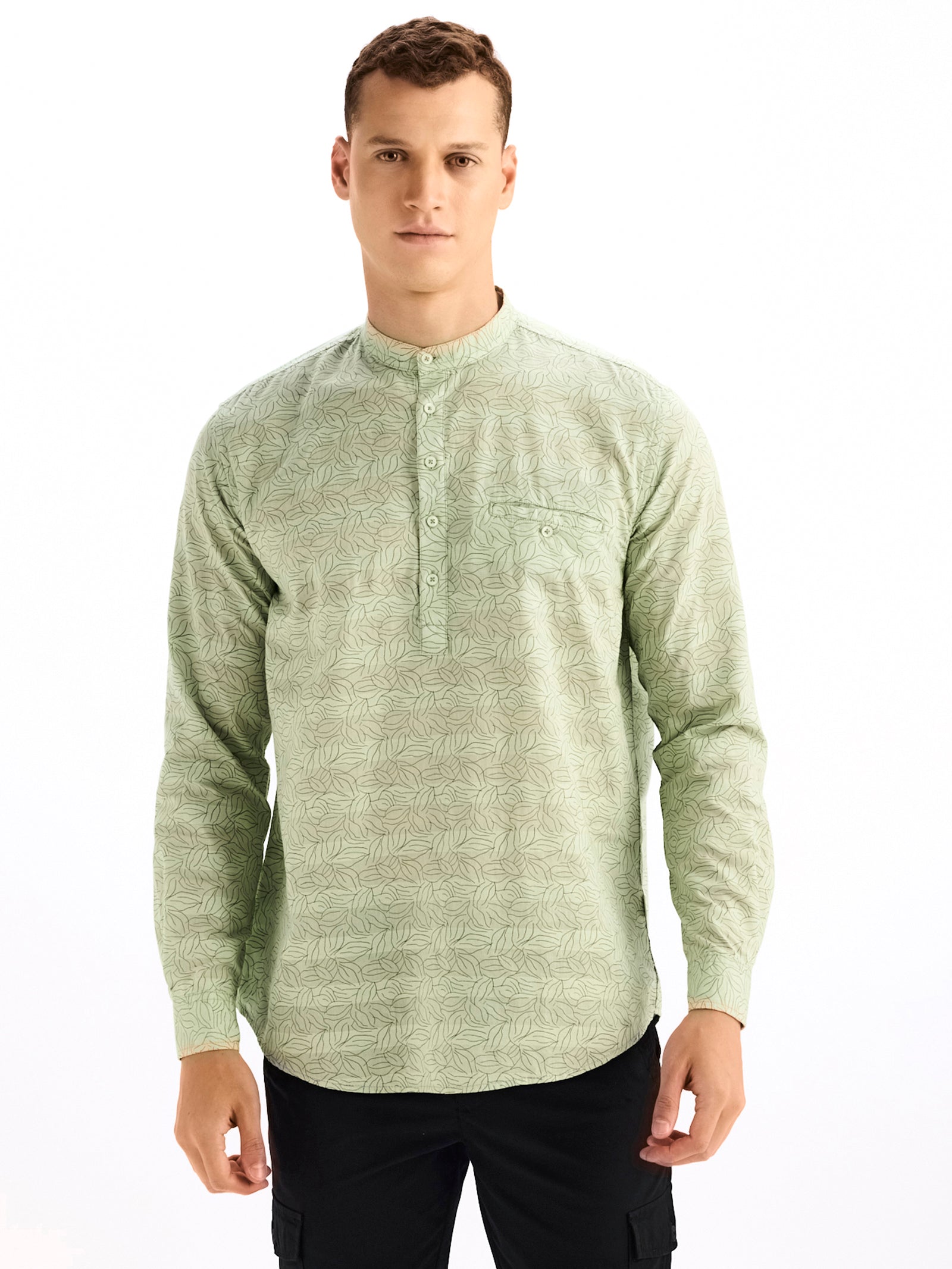 Green Printed Kurta