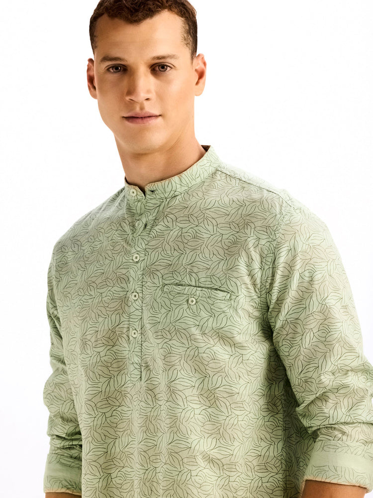 Green Printed Kurta