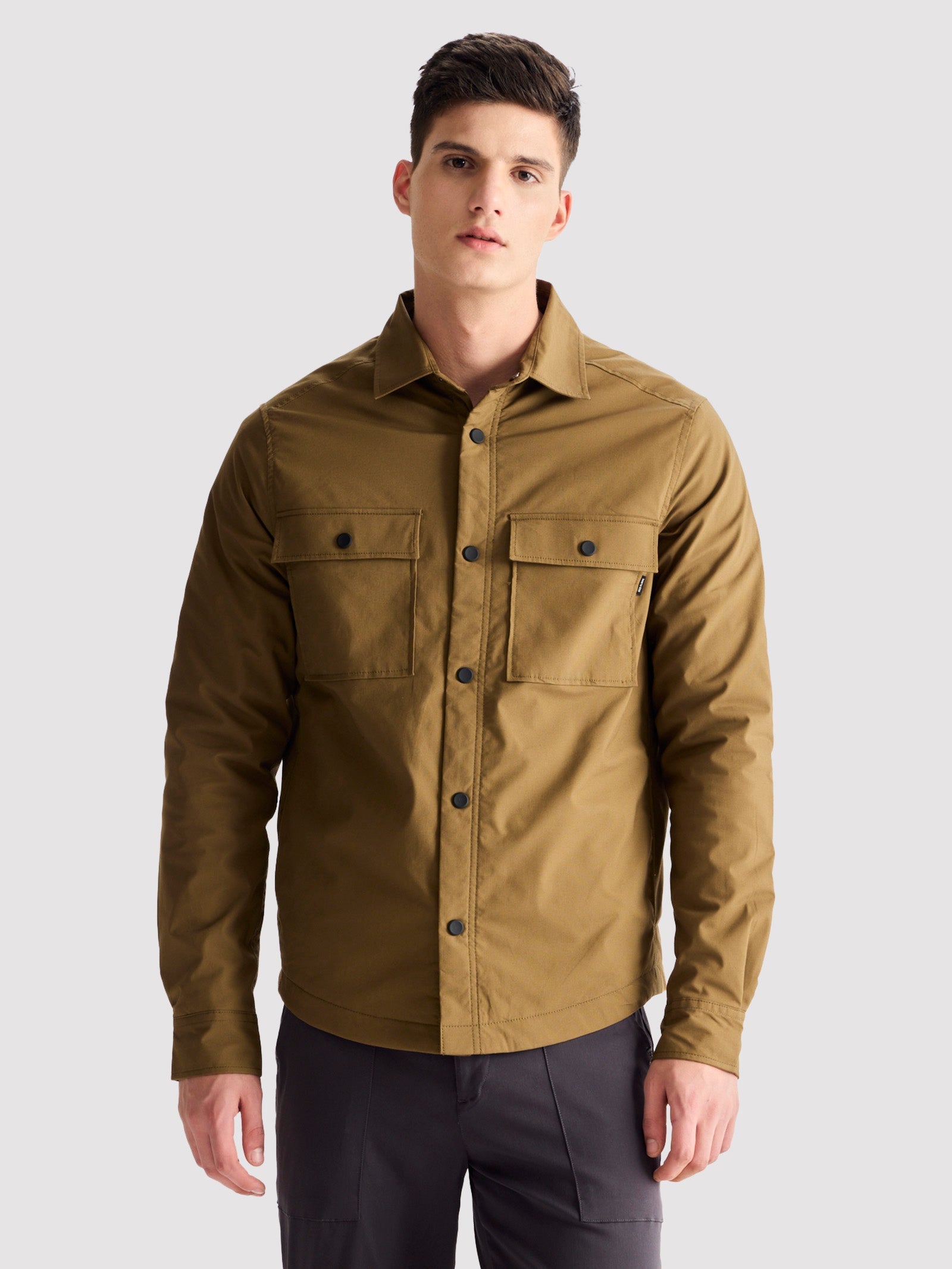 Khaki Solid Shacket