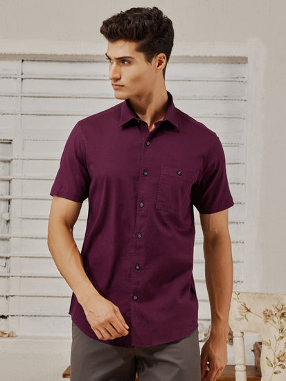 Purple Slub Twill Shirt