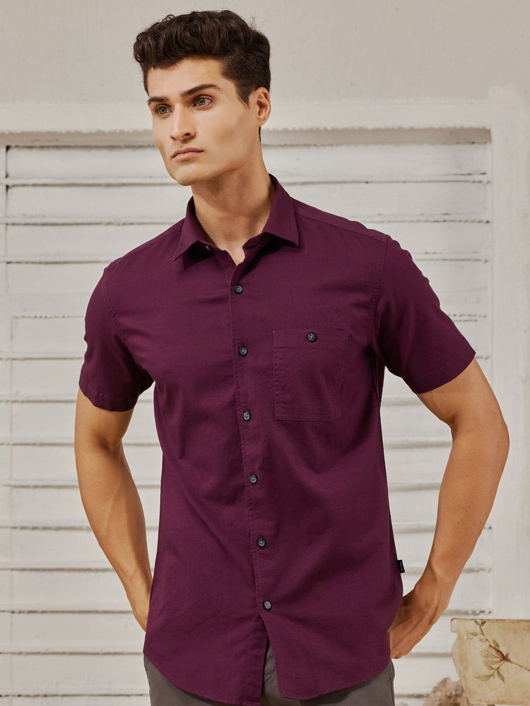 Purple Slub Twill Shirt