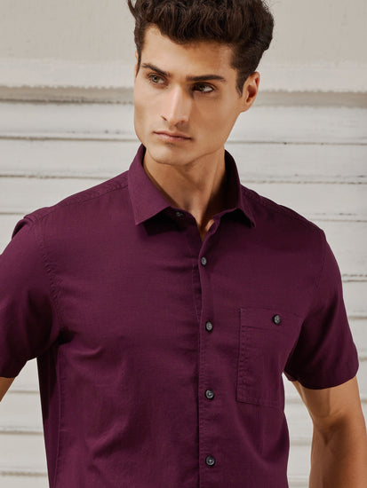 Purple Slub Twill Shirt