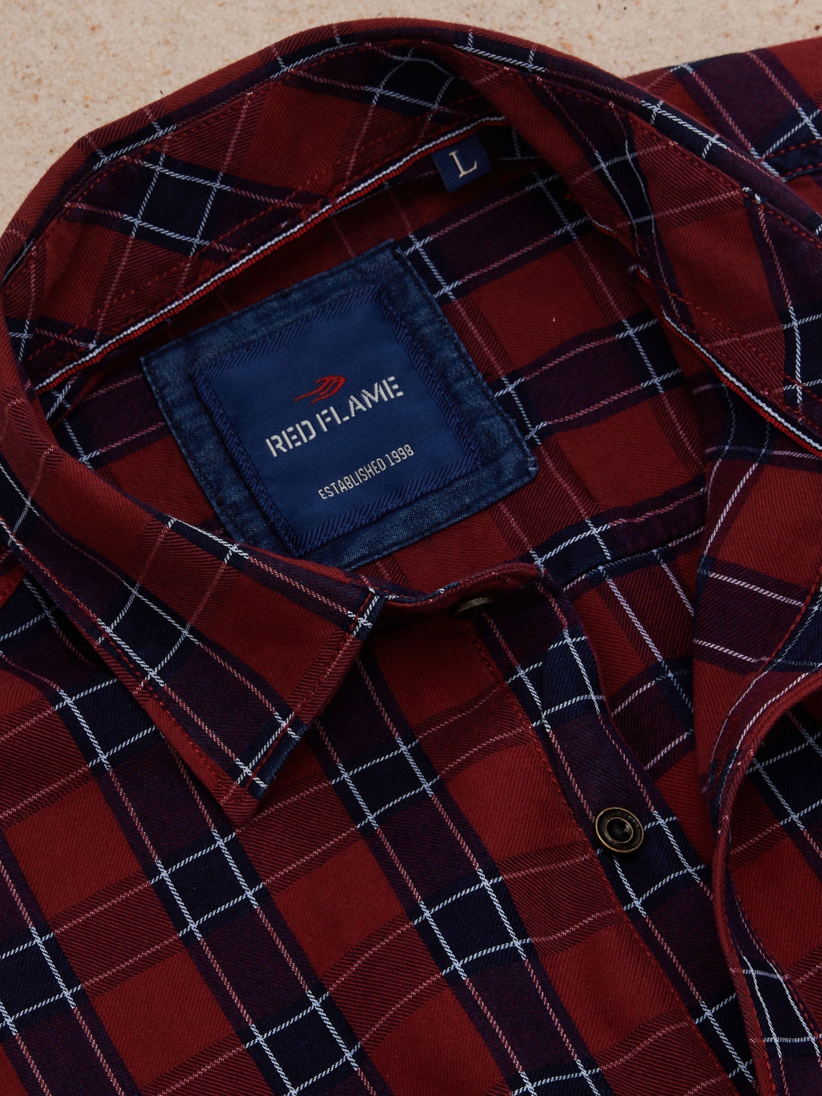 Red Checked Denim Shirt