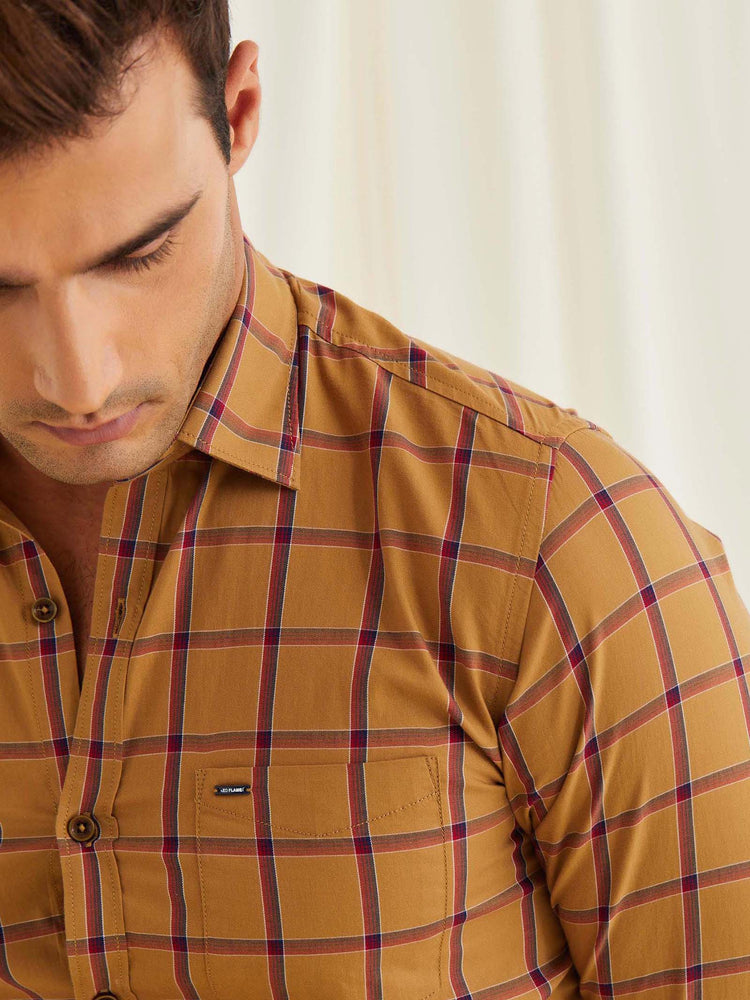 Khakhi Checked Shirt