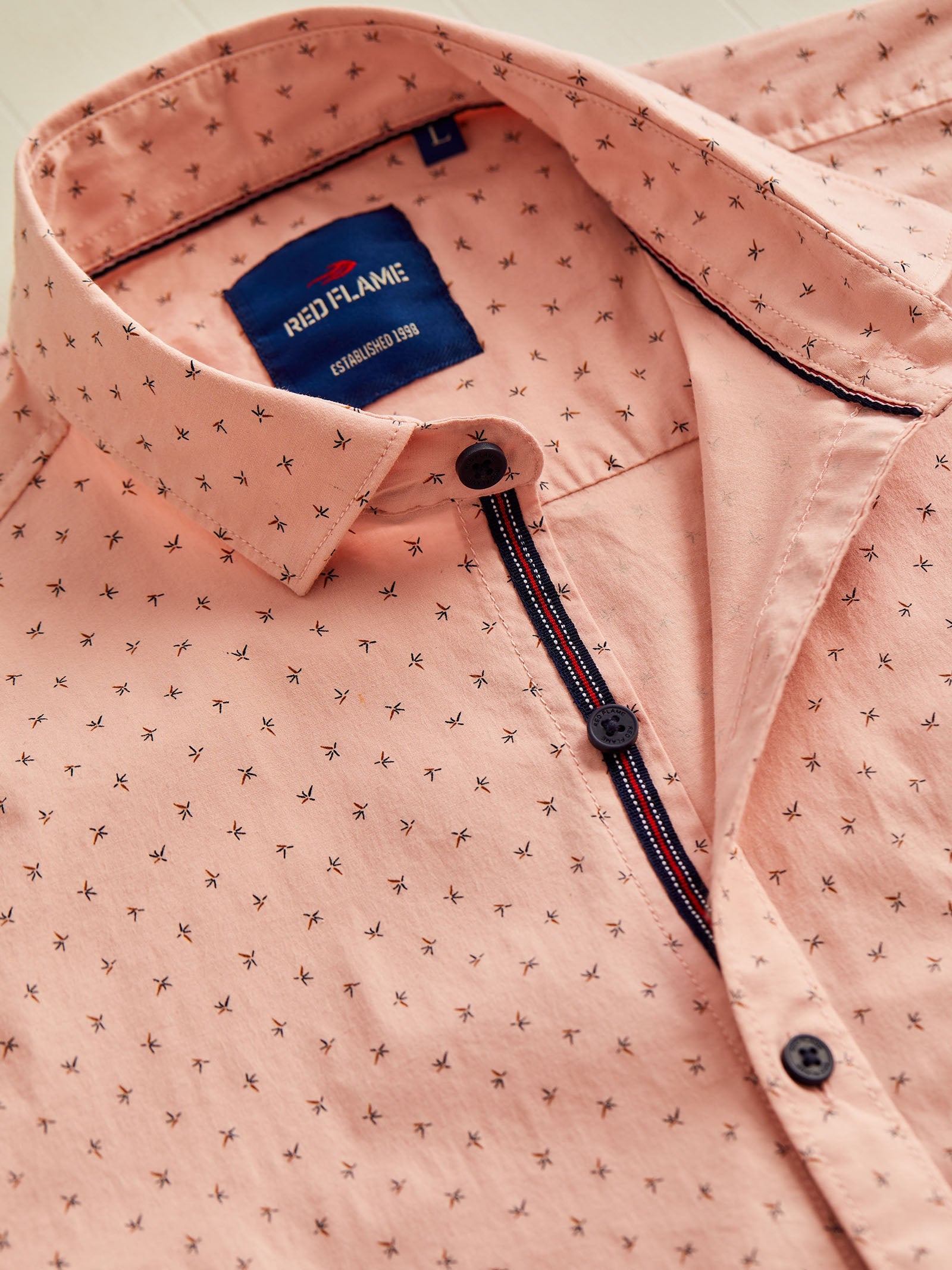 Pink Printed Stretch Shirt