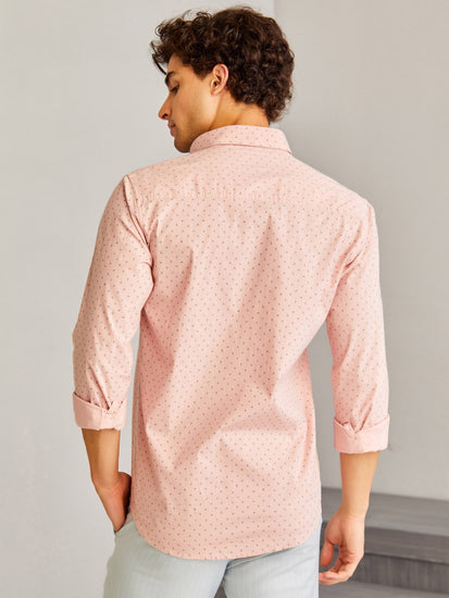 Pink Printed Stretch Shirt