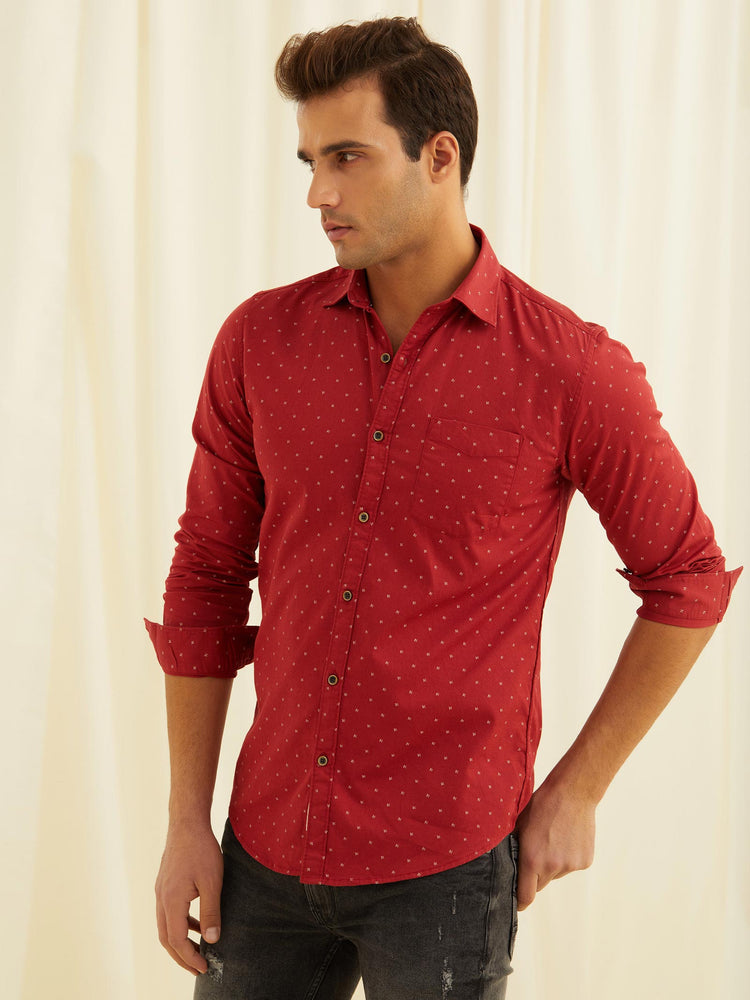 Red Printed Shirt