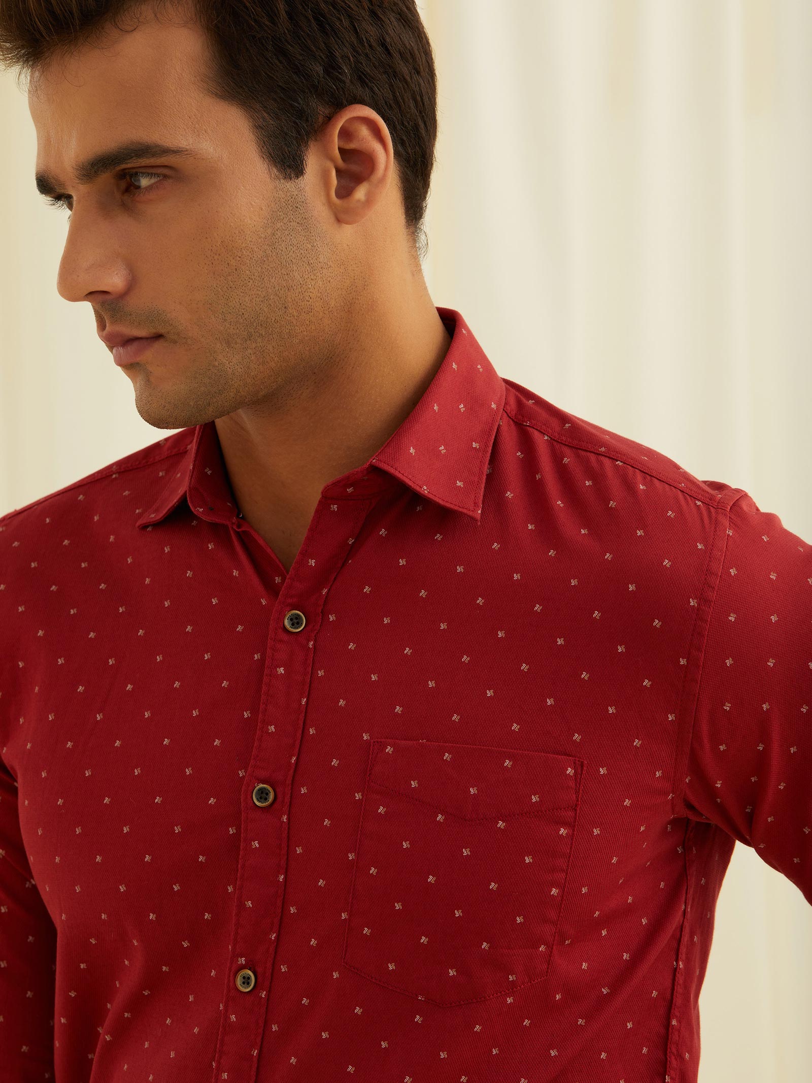 Red Printed Shirt