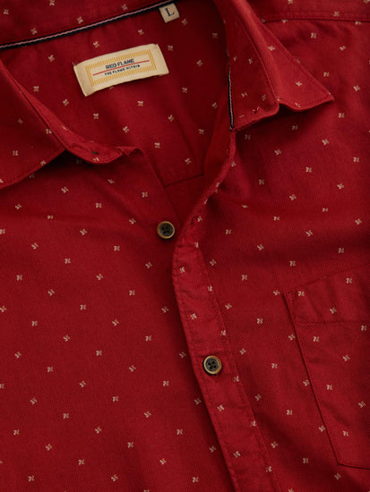 Red Printed Shirt