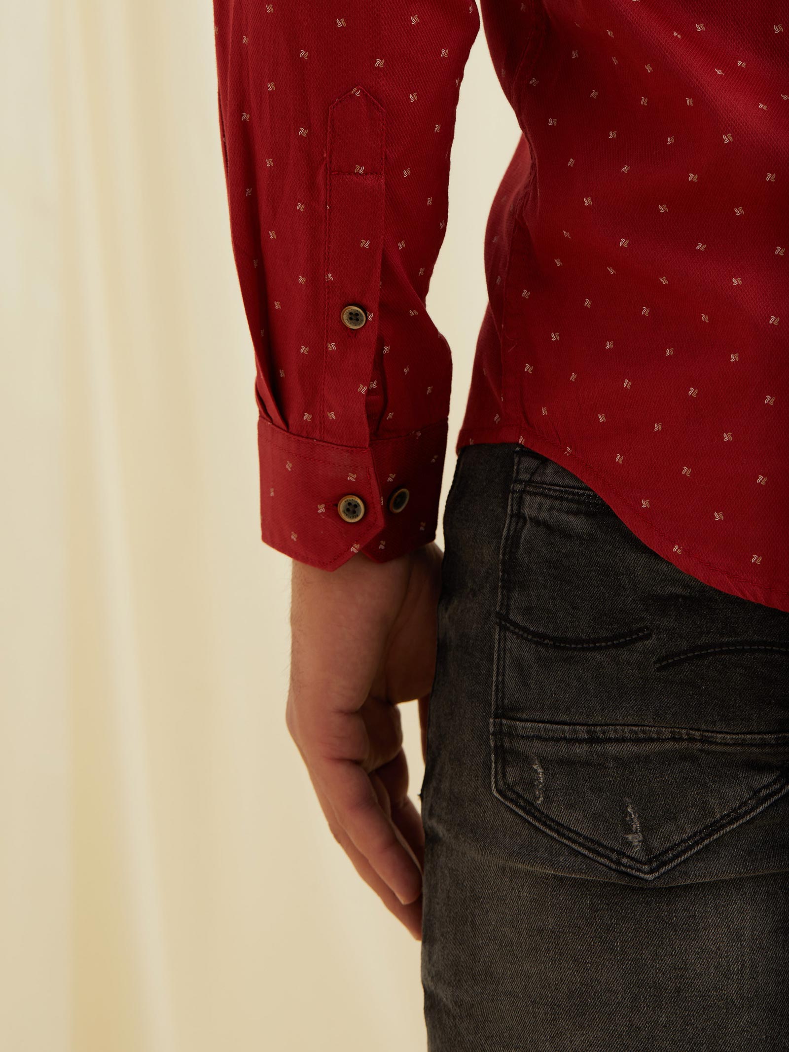 Red Printed Shirt