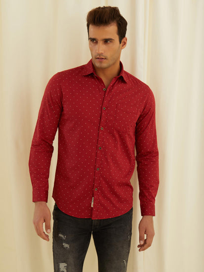 Red Printed Shirt