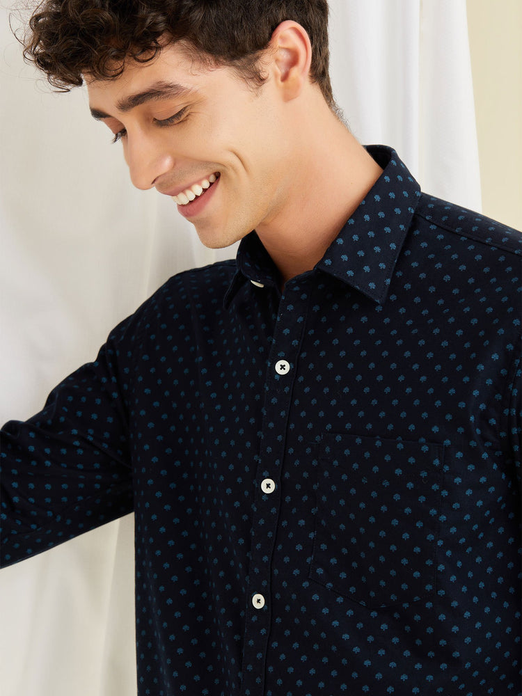 Navy Printed Shirt