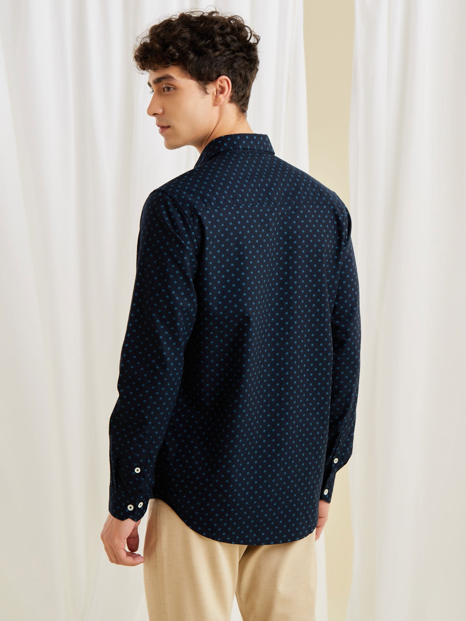 Navy Printed Shirt