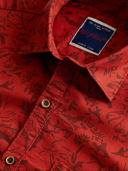 Red Printed Shirt