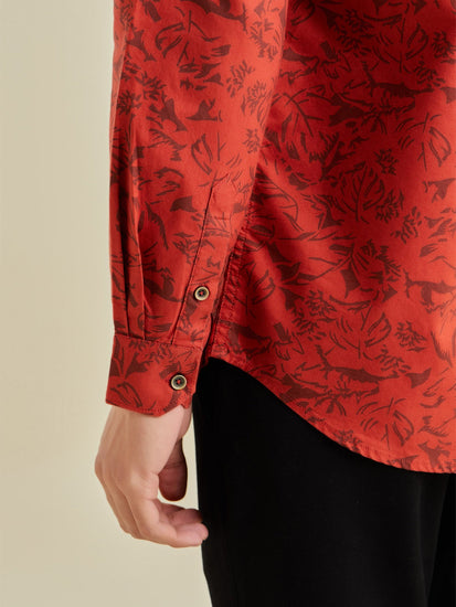 Red Printed Shirt