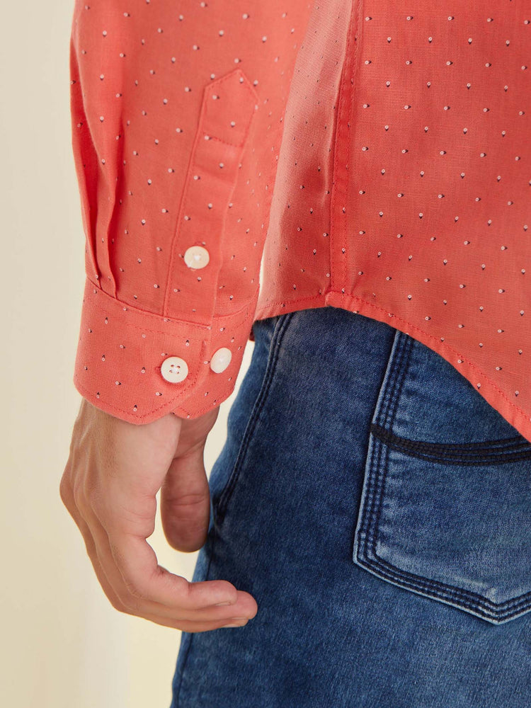 Red Printed Shirt