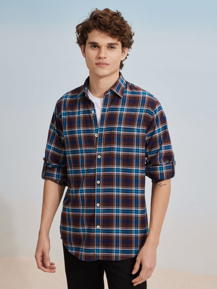 Brown Checked Shirt